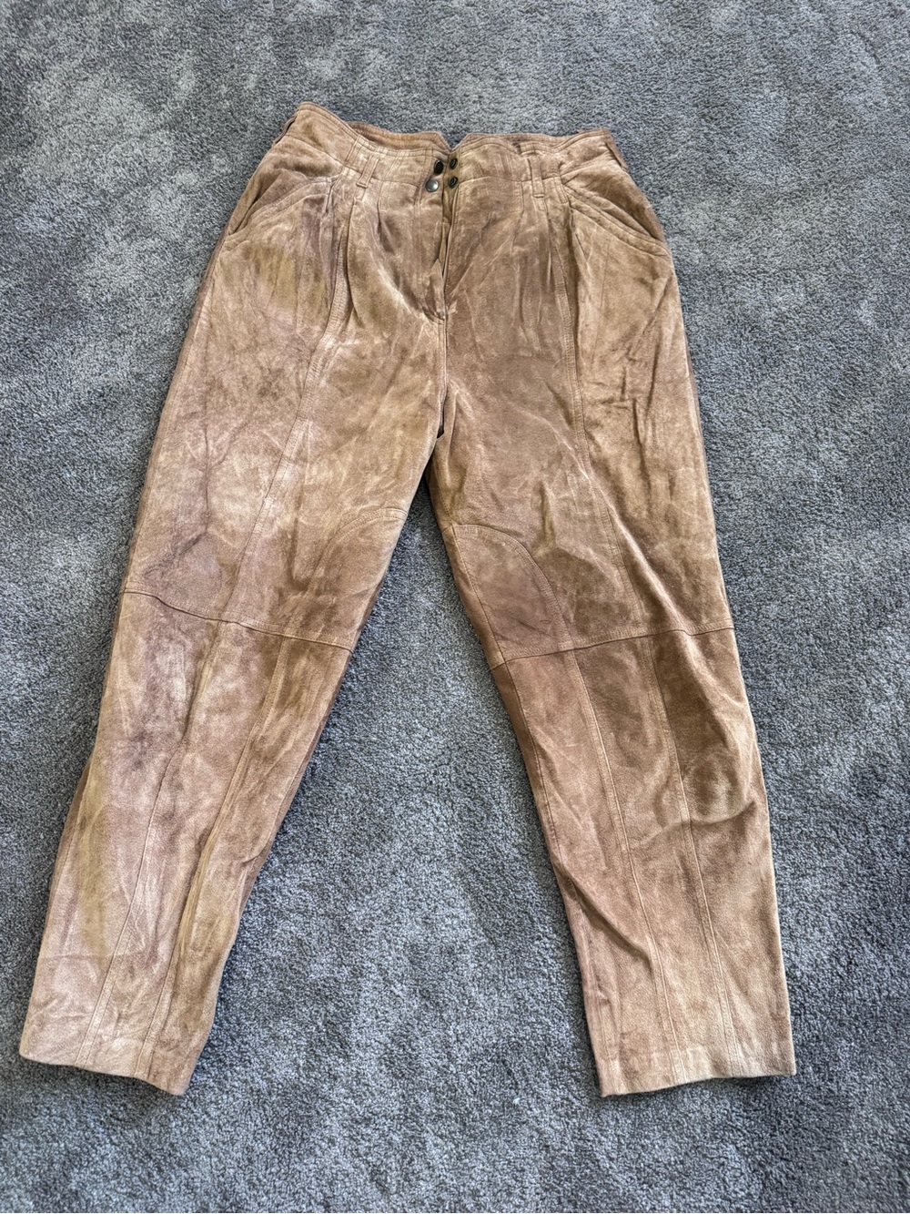 Vintage Together! Genuine Suede Leather Pants Tan Size 16